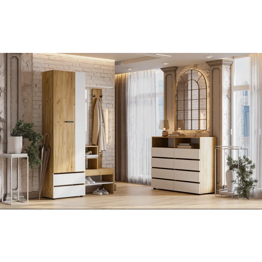 Фото 5 Вешалка для верхней одежды Furniture Integration Абрау 120.10x202.50x35.20 см ЛДСП цвет белый Фото 5 Вешалка для верхней одежды Furniture Integration Абрау 120.10x202.50x35.20 см ЛДСП цвет белый