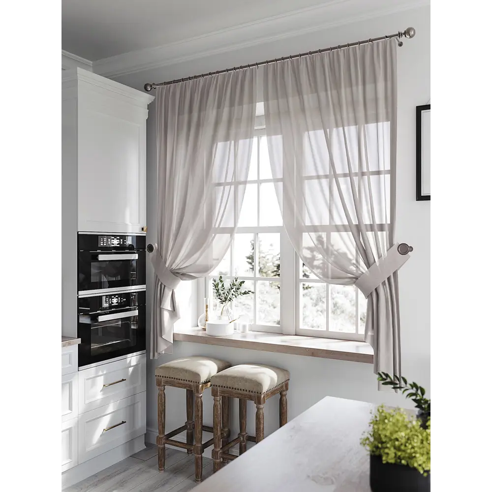 Фото 2 Тюль на ленте At Home Рилка-К вуаль 150x170 см цвет черный AA203276 Фото 2 Тюль на ленте At Home Рилка-К вуаль 150x170 см цвет черный AA203276
