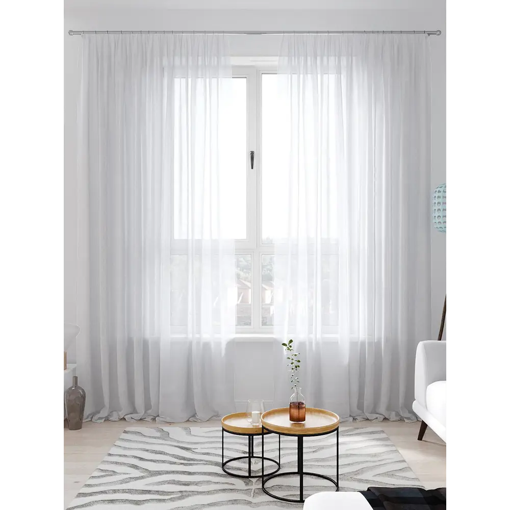 Фото 2 Тюль на ленте At Home Перол вуаль 300x290 см цвет белый AT123582 Фото 2 Тюль на ленте At Home Перол вуаль 300x290 см цвет белый AT123582
