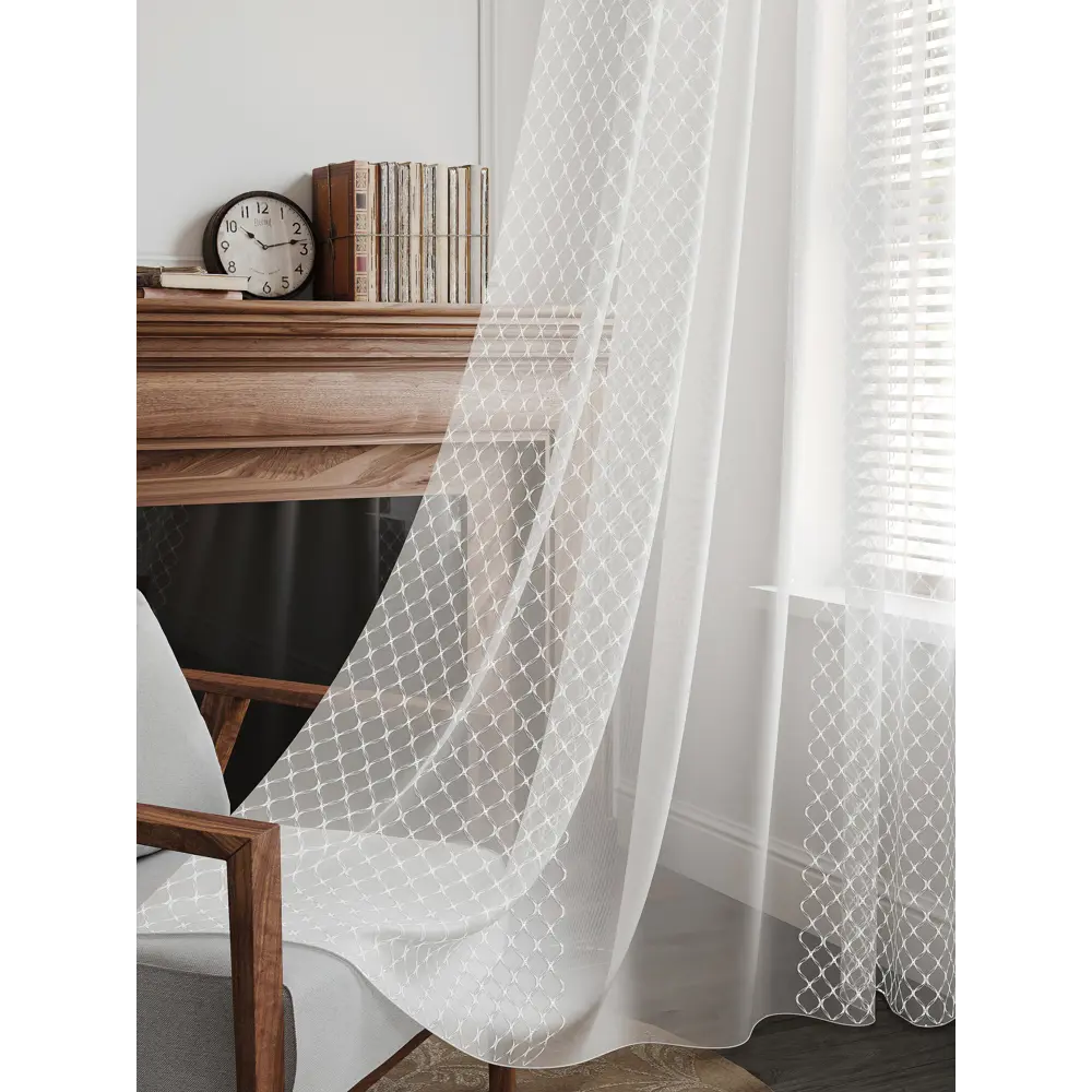 Фото 8 Тюль на ленте At Home Лорелис-02 вуаль 300x230 см цвет белый AA133002-230