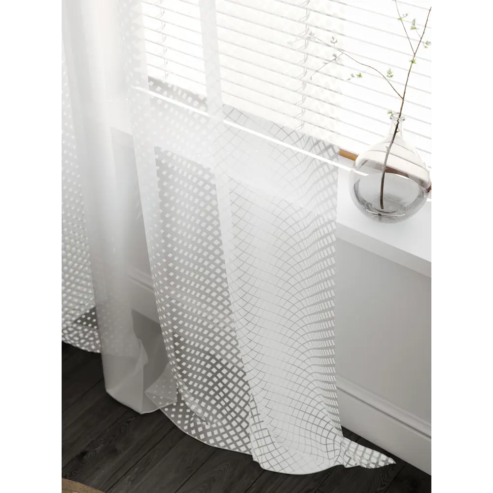 Фото 3 Тюль на ленте At Home Лорелис-01 вуаль 300x290 см цвет белый AA133001-290