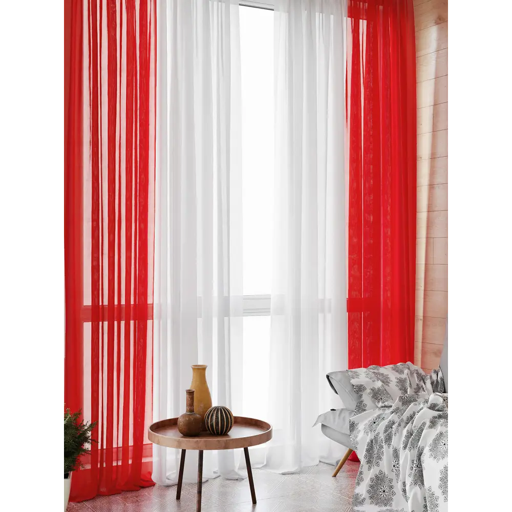 Фото 2 Тюль на ленте At Home Тонгри вуаль 300x260 см цвет красный AA208006-260 Фото 2 Тюль на ленте At Home Тонгри вуаль 300x260 см цвет красный AA208006-260