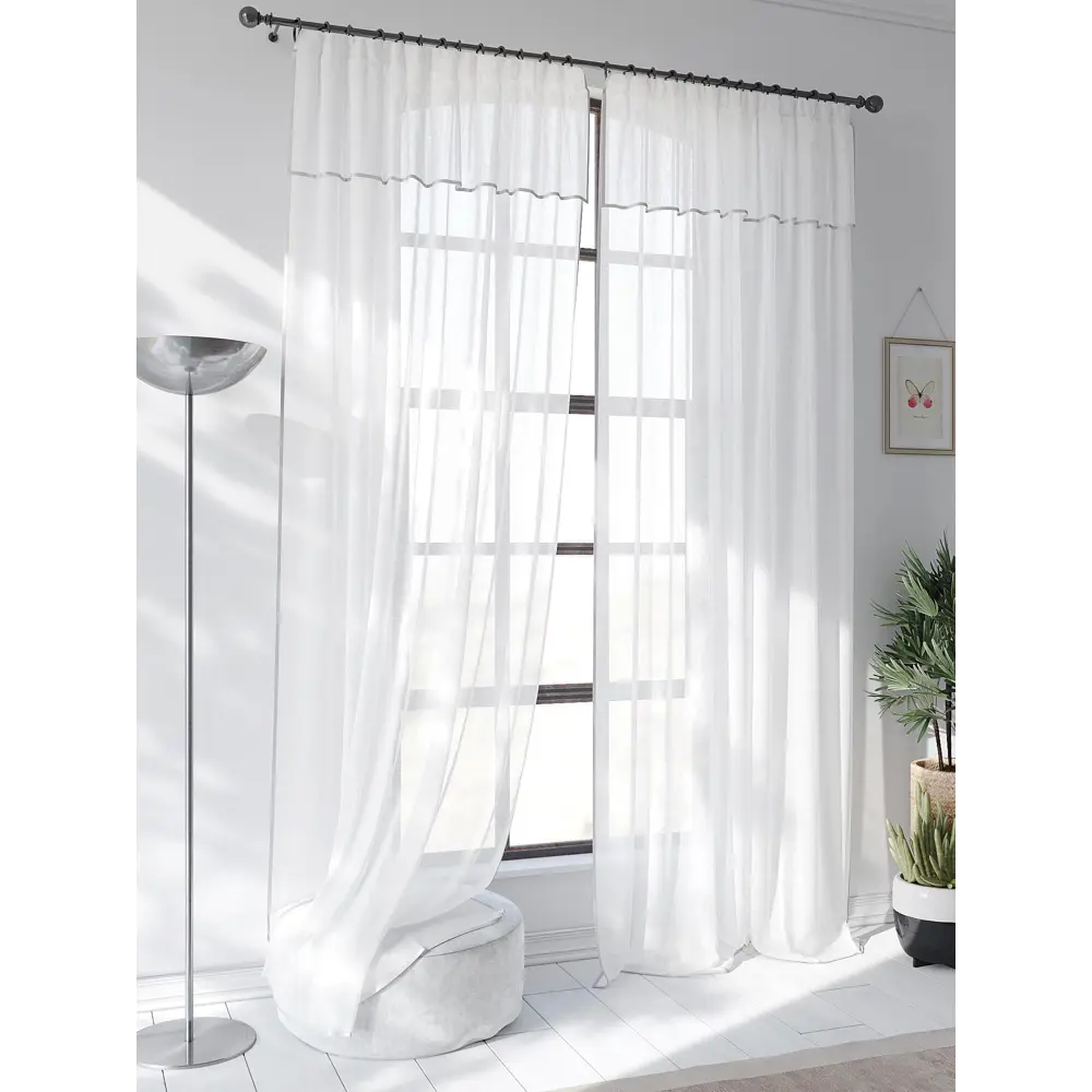 Фото 2 Тюль на ленте At Home Сакнар вуаль 200x250 см цвет белый AA207218 Фото 2 Тюль на ленте At Home Сакнар вуаль 200x250 см цвет белый AA207218