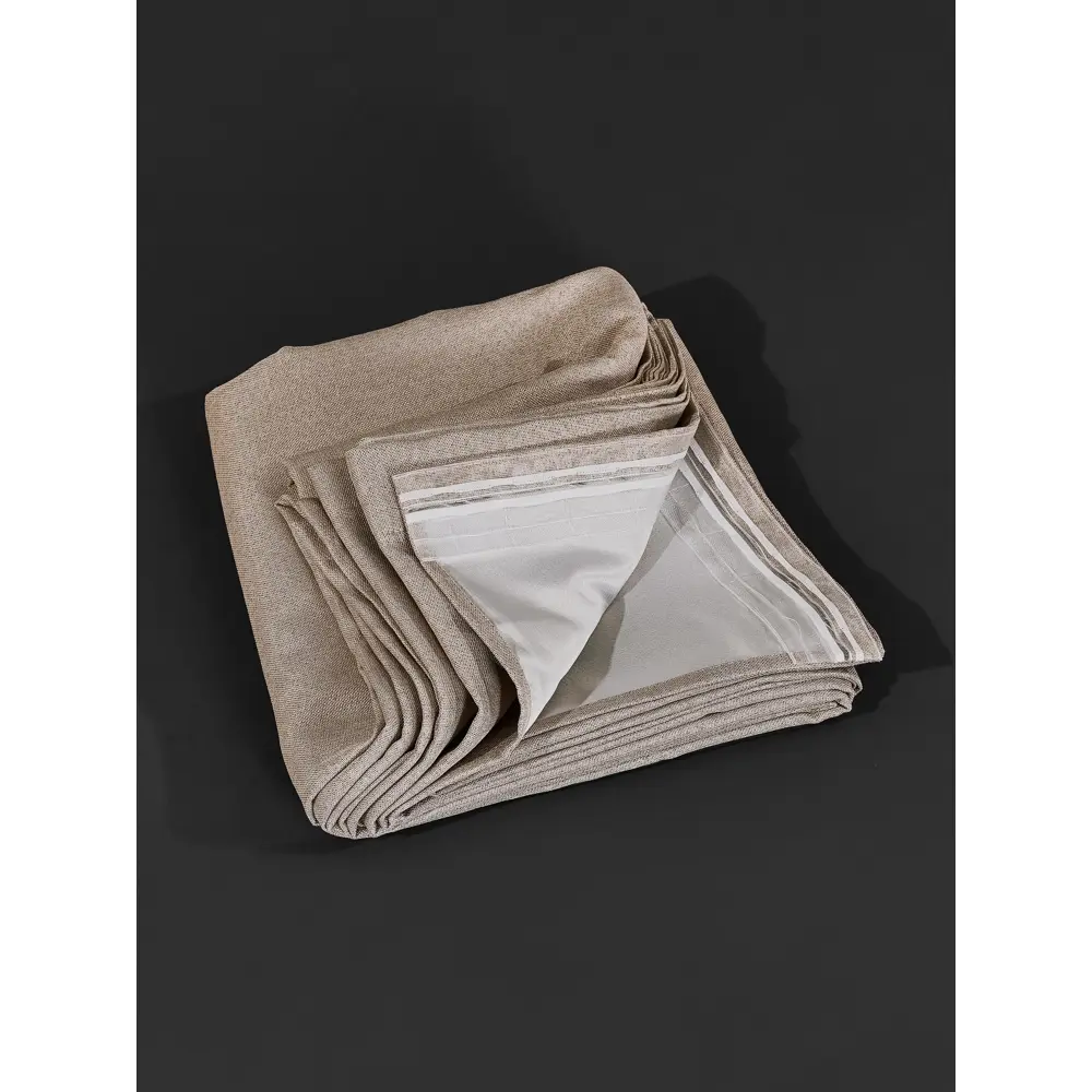 Фото 12 Штора на ленте At Home Элуи блэкаут 270x340 см цвет бежевый AA103007