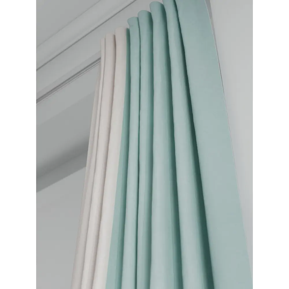 Фото 5 Комплект штор на ленте At Home Нобиус сатин 145x260 см цвет бирюзовый AA213595-260