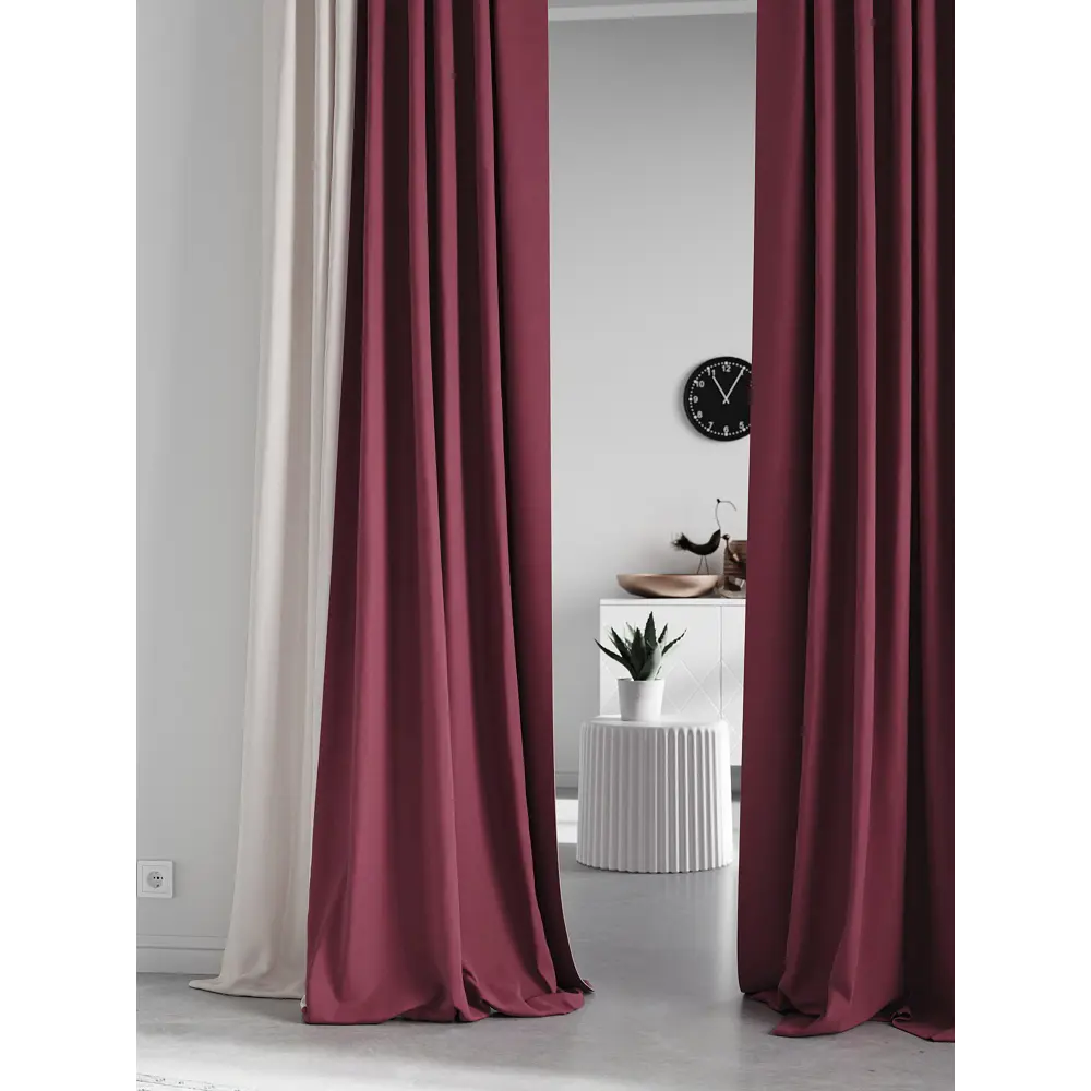 Фото 3 Комплект штор на ленте At Home Нобиус сатин 145x260 см цвет фиолетовый AA213628-260
