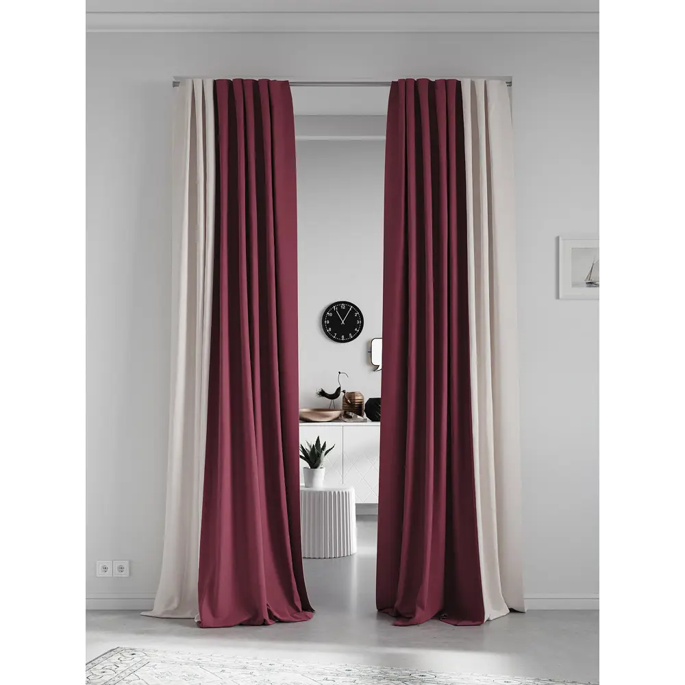 Фото 2 Комплект штор на ленте At Home Нобиус сатин 145x250 см цвет фиолетовый AA213628-250