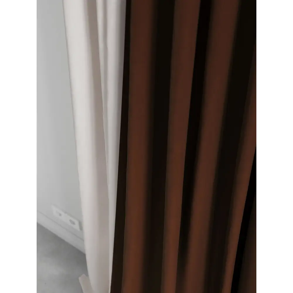 Фото 4 Комплект штор на ленте At Home Нобиус сатин 145x230 см цвет коричневый AA213620-230