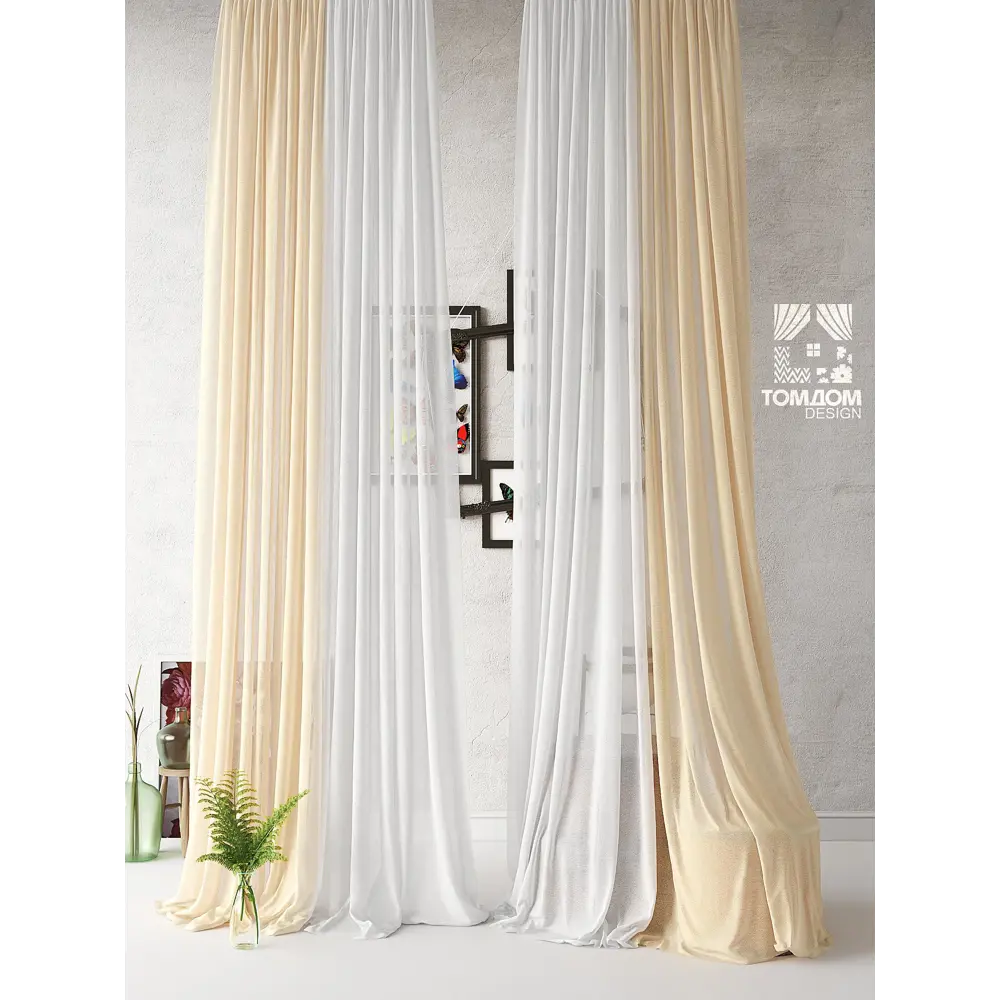 Фото 2 Тюль на ленте At Home Венес вуаль 600x340 см цвет белый AA208092 Фото 2 Тюль на ленте At Home Венес вуаль 600x340 см цвет белый AA208092