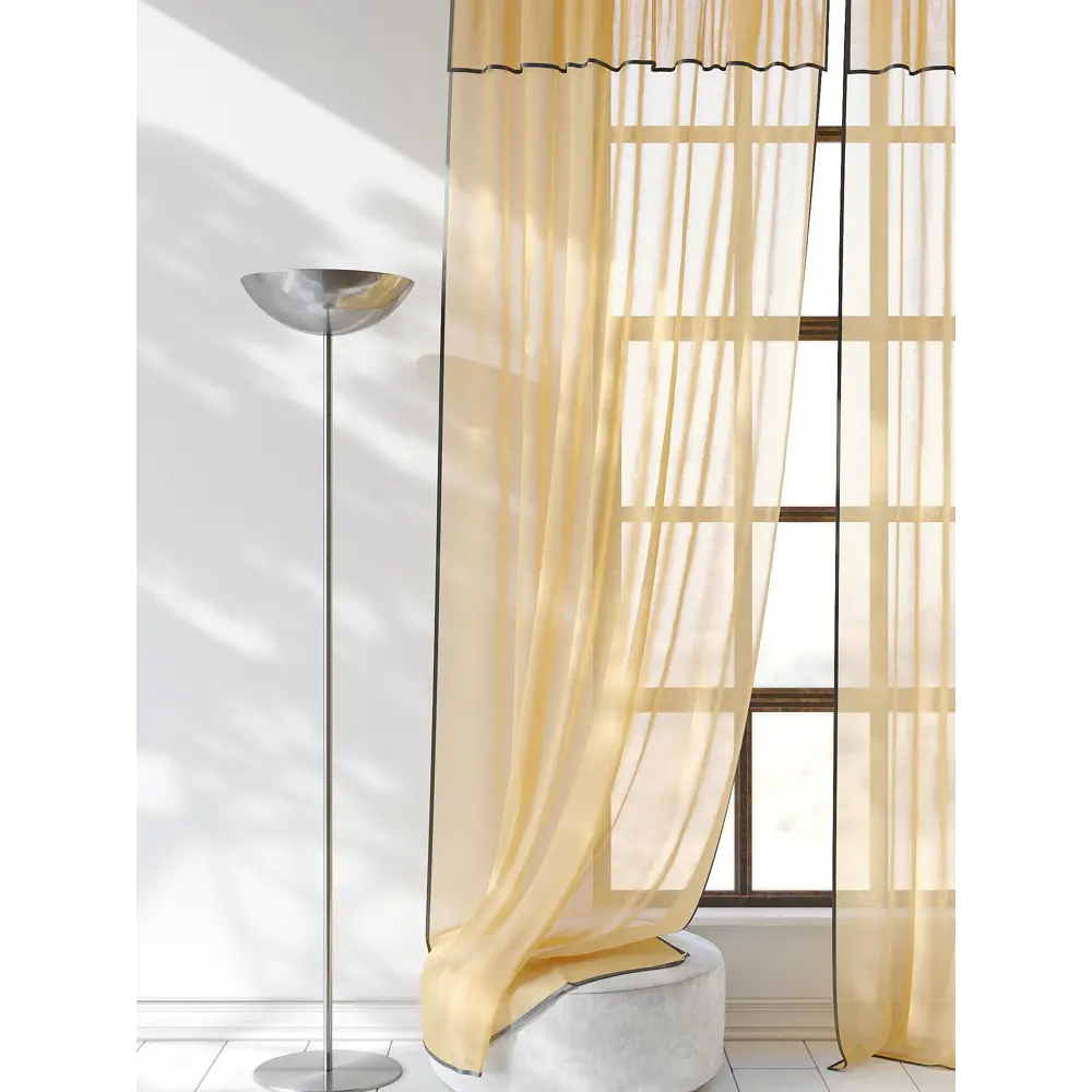 Фото 3 Тюль на ленте At Home Ланбика вуаль 200x250 см цвет желтый AA207237