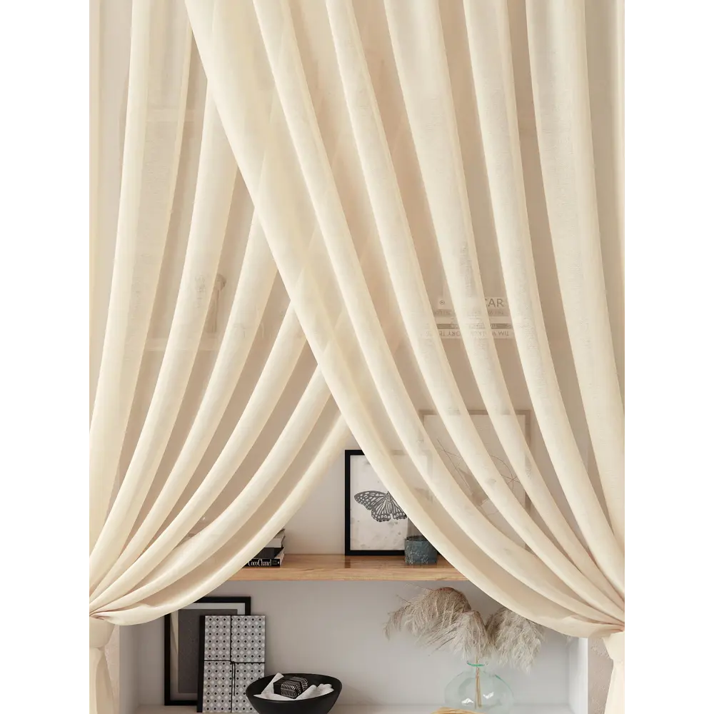 Фото 3 Тюль на ленте At Home Нариа вуаль 300x260 см цвет бежевый AA207263-260 Фото 3 Тюль на ленте At Home Нариа вуаль 300x260 см цвет бежевый AA207263-260
