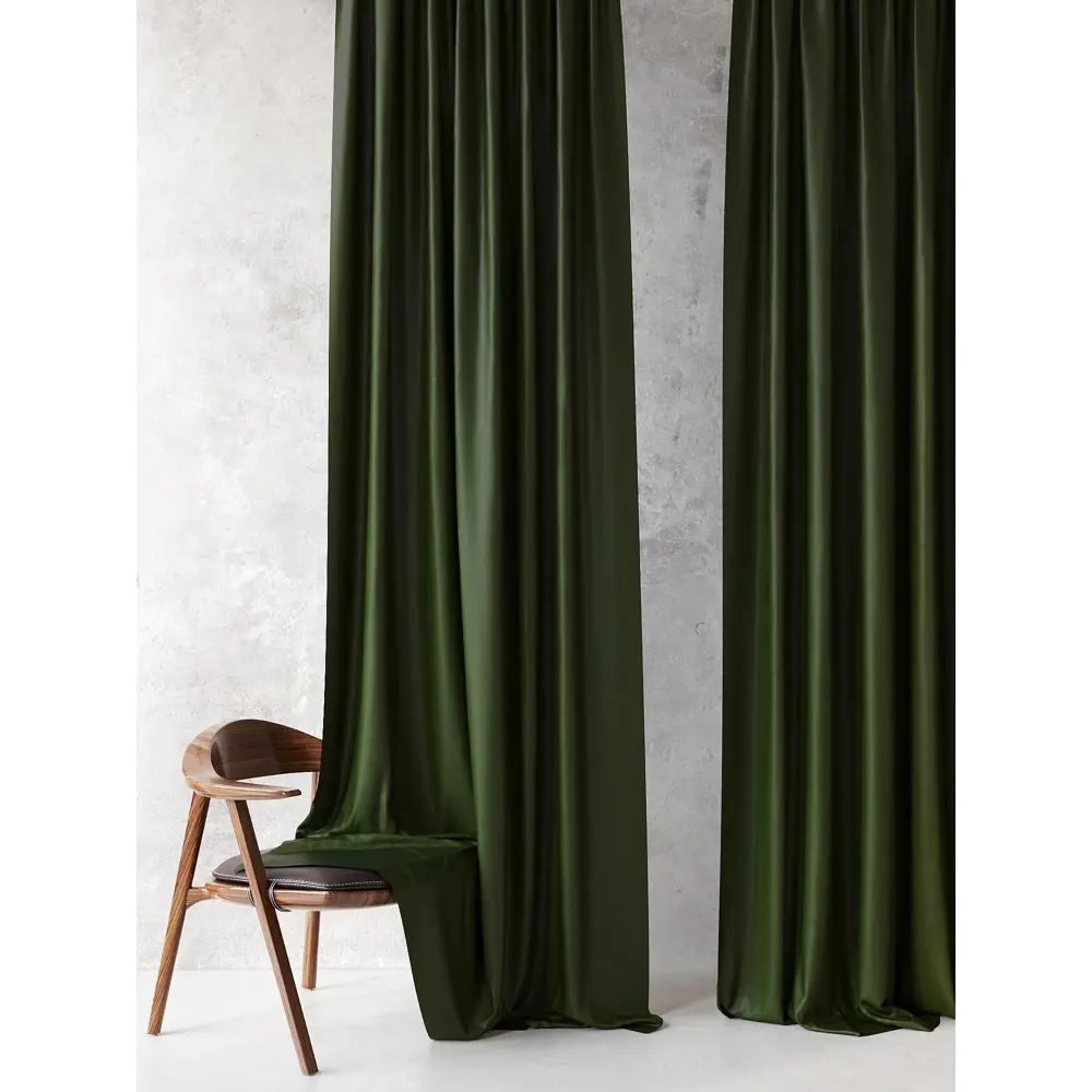 Фото 5 Комплект штор на ленте At Home Блэки блэкаут 150x260 см цвет зеленый AA213028-260