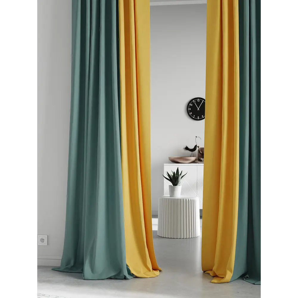 Фото 3 Комплект штор на ленте At Home Нобиус сатин 145x250 см цвет бирюзовый/зеленый AA213611-250 Фото 3 Комплект штор на ленте At Home Нобиус сатин 145x250 см цвет бирюзовый/зеленый AA213611-250