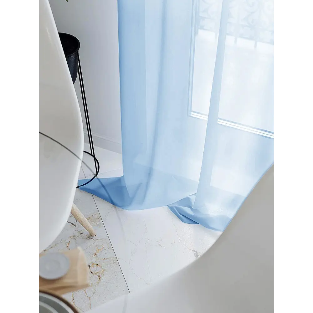 Фото 8 Тюль на ленте At Home Бушар вуаль 200x270 см цвет голубой AA123620