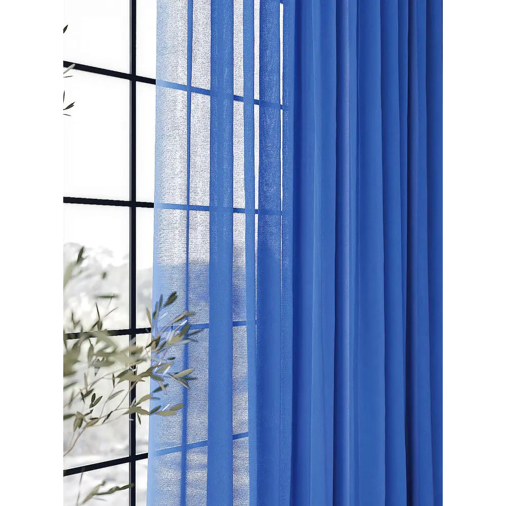 Фото 5 Тюль на ленте At Home Ютака вуаль 300x230 см цвет голубой AA129010