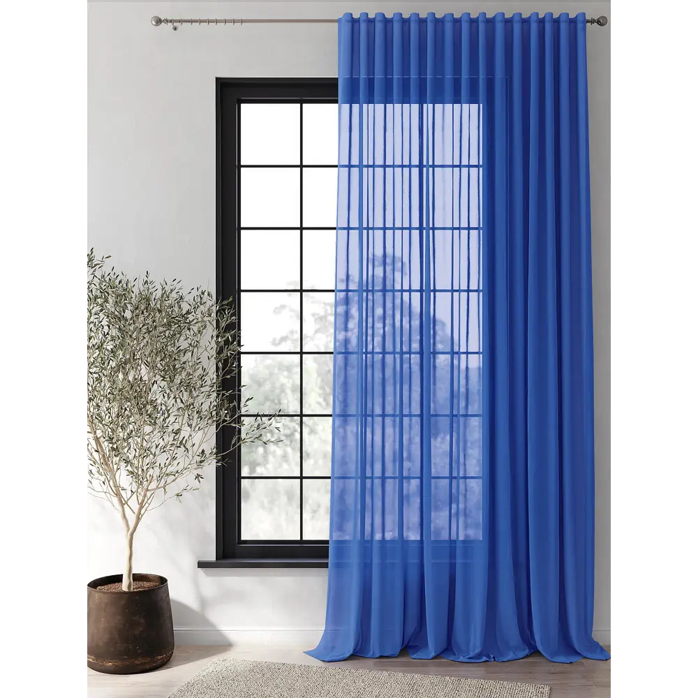 Фото 2 Тюль на ленте At Home Музия вуаль 300x310 см цвет голубой AA125267