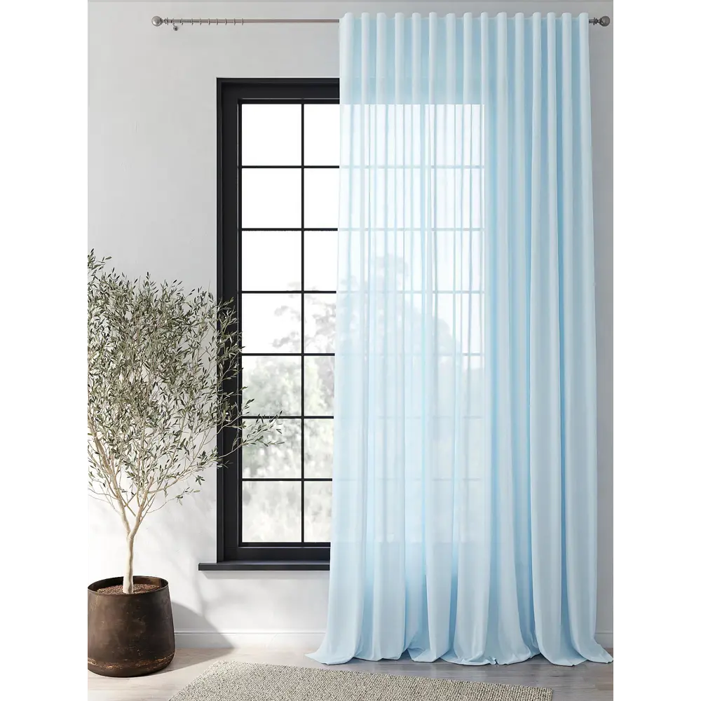 Фото 2 Тюль на ленте At Home Музия вуаль 300x310 см цвет голубой AA125261