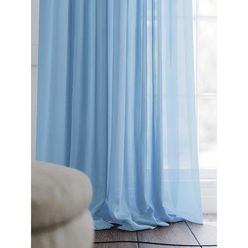 Фото 6 Тюль на ленте At Home Тантс вуаль 300x320 см цвет голубой AA125278