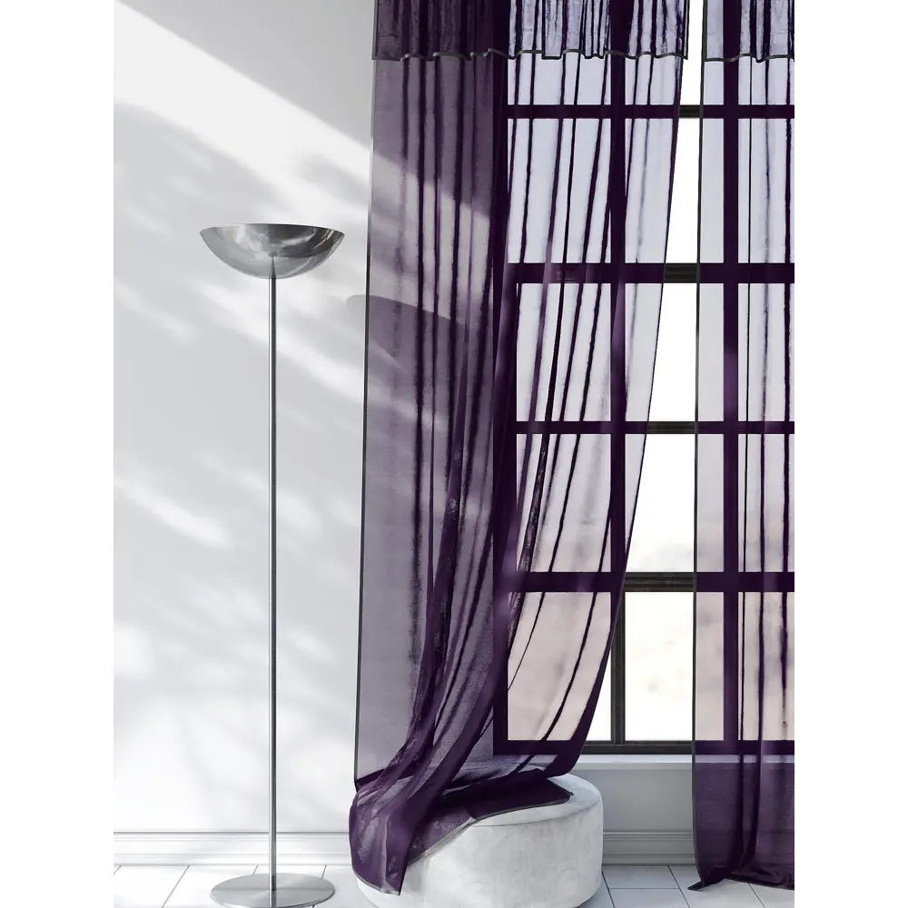 Фото 3 Тюль на ленте At Home Ланбика вуаль 200x250 см цвет фиолетовый AA207246