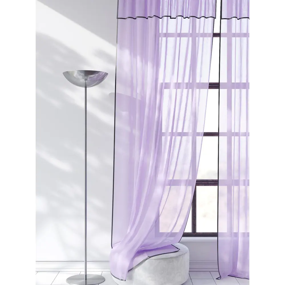 Фото 3 Тюль на ленте At Home Ланбика вуаль 200x250 см цвет фиолетовый AA207241 Фото 3 Тюль на ленте At Home Ланбика вуаль 200x250 см цвет фиолетовый AA207241