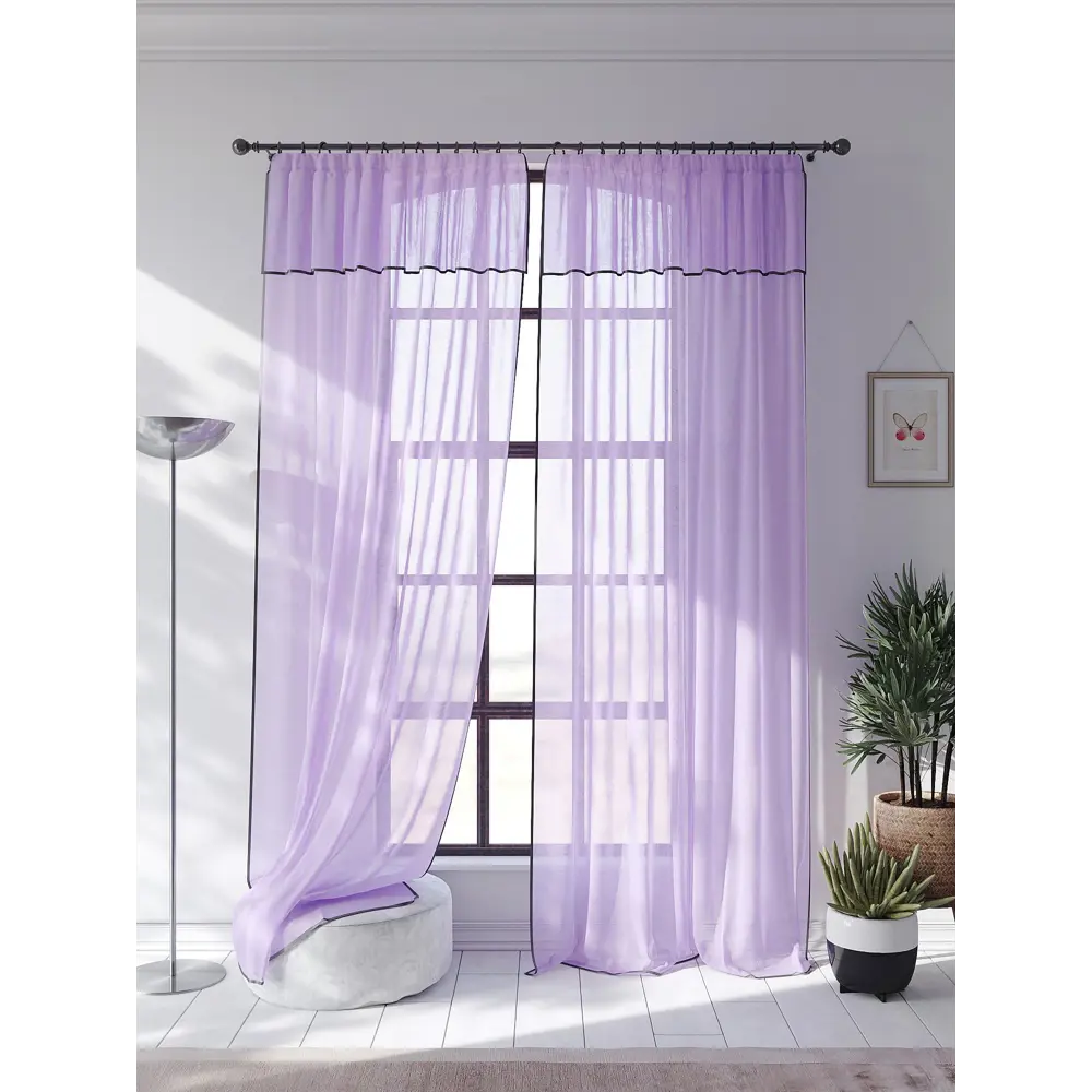 Фото 4 Тюль на ленте At Home Ланбика вуаль 200x250 см цвет фиолетовый AA207241 Фото 4 Тюль на ленте At Home Ланбика вуаль 200x250 см цвет фиолетовый AA207241