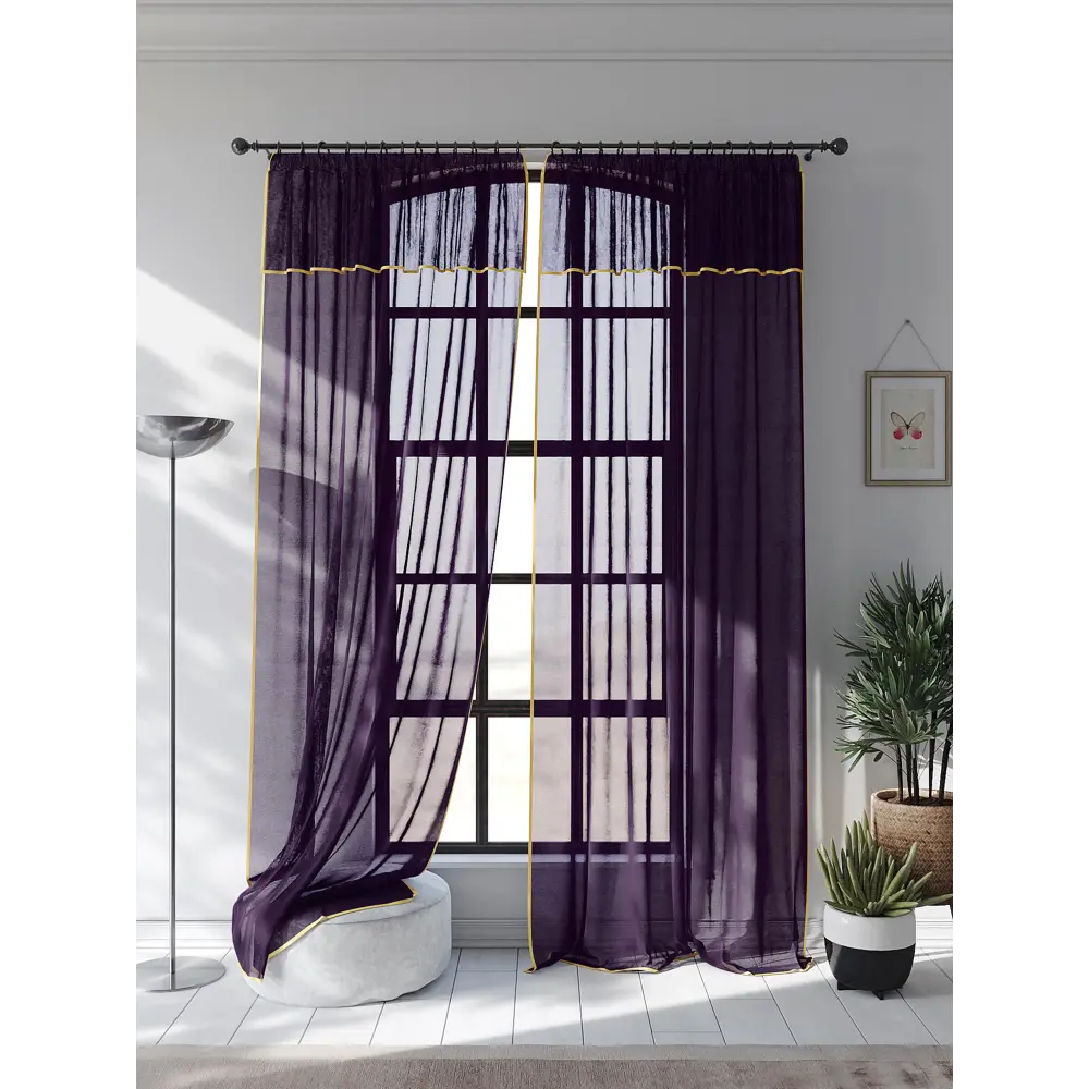 Фото 4 Тюль на ленте At Home Джулионс вуаль 200x250 см цвет фиолетовый AA207199 Фото 4 Тюль на ленте At Home Джулионс вуаль 200x250 см цвет фиолетовый AA207199