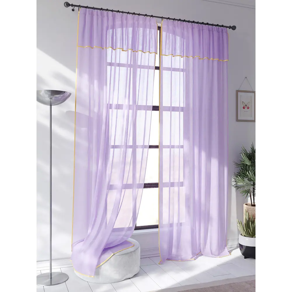 Фото 2 Тюль на ленте At Home Джулионс вуаль 200x250 см цвет фиолетовый AA207194 Фото 2 Тюль на ленте At Home Джулионс вуаль 200x250 см цвет фиолетовый AA207194