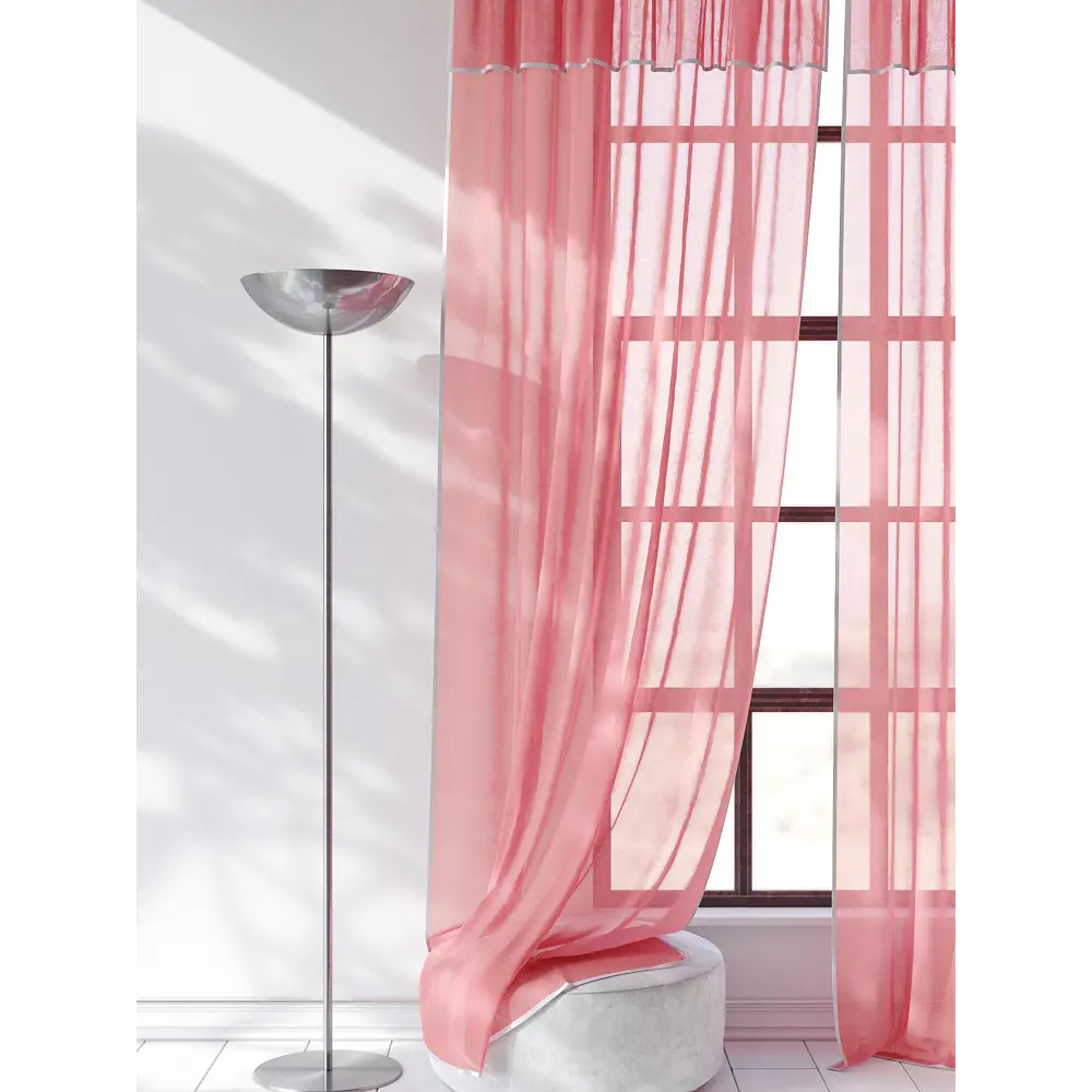 Фото 3 Тюль на ленте At Home Сакнар вуаль 200x250 см цвет розовый AA207232 Фото 3 Тюль на ленте At Home Сакнар вуаль 200x250 см цвет розовый AA207232