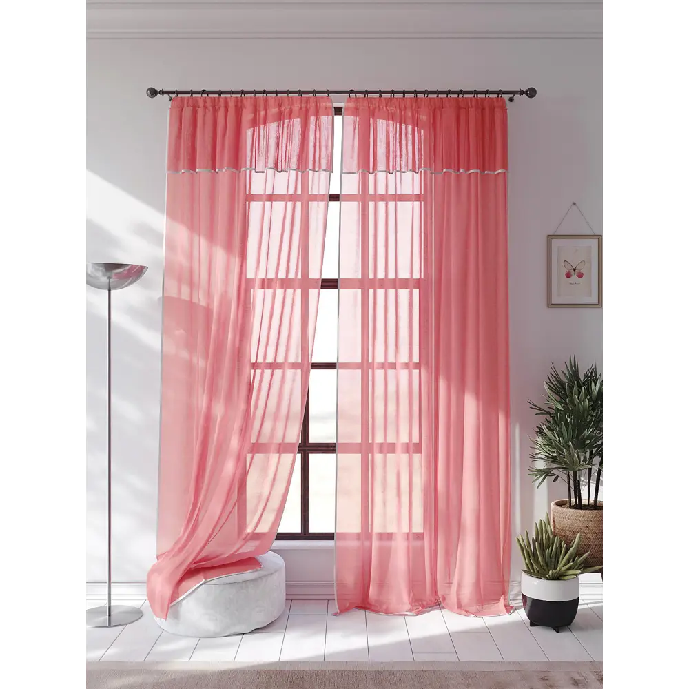 Фото 4 Тюль на ленте At Home Сакнар вуаль 200x250 см цвет розовый AA207232 Фото 4 Тюль на ленте At Home Сакнар вуаль 200x250 см цвет розовый AA207232