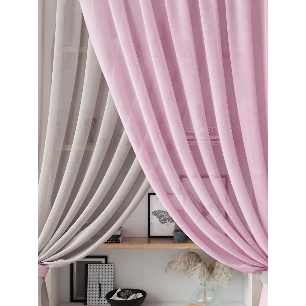 Фото 4 Тюль на ленте At Home Нариа вуаль 300x260 см цвет серый AA207254-260