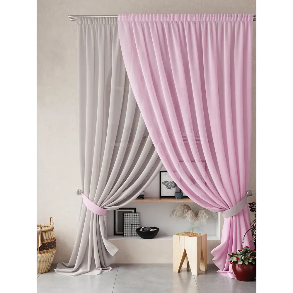 Фото 8 Тюль на ленте At Home Нариа вуаль 300x280 см цвет серый AA207254-280
