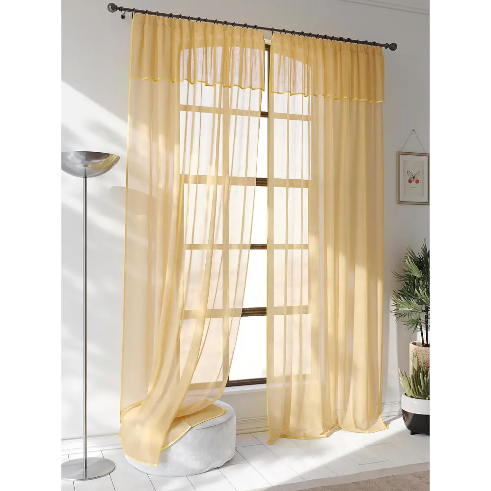 Фото 2 Тюль на ленте At Home Джулионс вуаль 200x250 см цвет оранжевый/золотой AA207189 Фото 2 Тюль на ленте At Home Джулионс вуаль 200x250 см цвет оранжевый/золотой AA207189