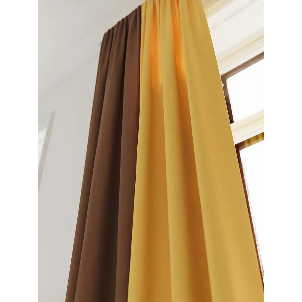 Фото 7 Комплект штор на ленте At Home Нобиус сатин 145x260 см цвет желтый AA213541-260 Фото 7 Комплект штор на ленте At Home Нобиус сатин 145x260 см цвет желтый AA213541-260