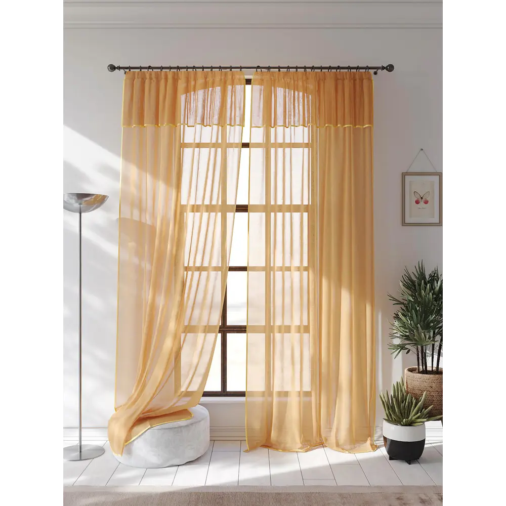 Фото 4 Тюль на ленте At Home Джулионс вуаль 200x250 см цвет желтый AA207196 Фото 4 Тюль на ленте At Home Джулионс вуаль 200x250 см цвет желтый AA207196