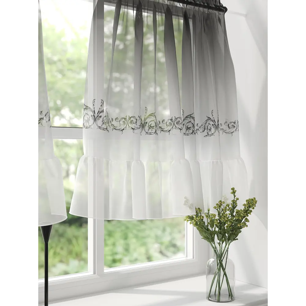 Фото 4 Тюль на кулиске At Home Рунофорт вуаль 100x60 см цвет серый AA569006 Фото 4 Тюль на кулиске At Home Рунофорт вуаль 100x60 см цвет серый AA569006