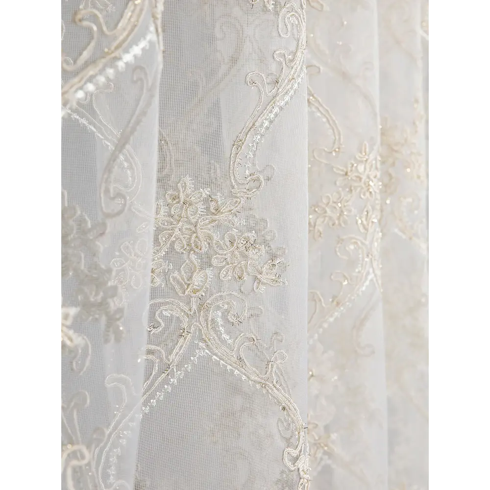 Фото 5 Тюль на ленте At Home Музиа вуаль 300x250 см цвет белый/бежевый AA126255