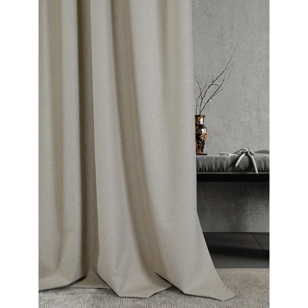 Фото 3 Штора на ленте At Home Рокби блэкаут 160x250 см цвет бежевый AA105054