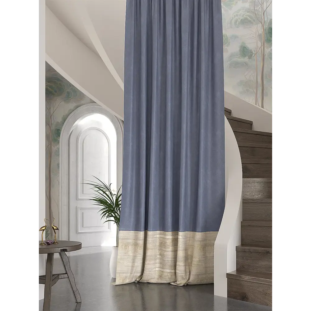 Фото Штора на ленте Helga Орифенис репс 150x280 см цвет голубой HH537574 Фото Штора на ленте Helga Орифенис репс 150x280 см цвет голубой HH537574
