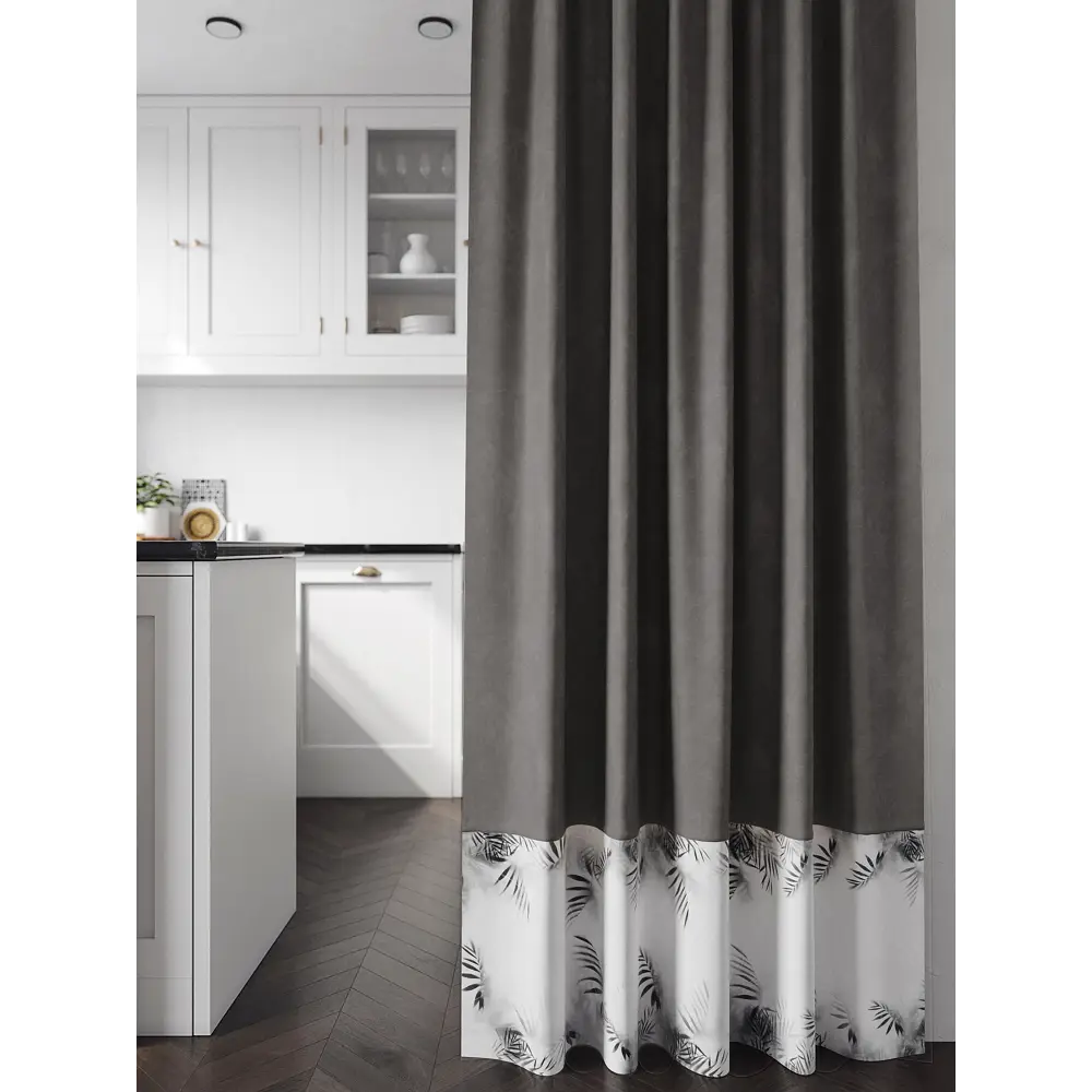 Фото 2 Комплект штор на ленте Helga Миринкерс канвас 150x250 см цвет белый/серый/коричневый/черный HH540062 Фото 2 Комплект штор на ленте Helga Миринкерс канвас 150x250 см цвет белый/серый/коричневый/черный HH540062