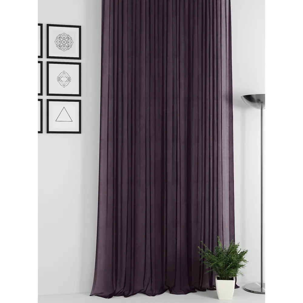 Фото 2 Тюль на ленте Helga Дориди вуаль 300x340 см цвет фиолетовый HH125320