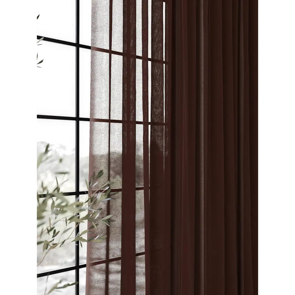 Фото 4 Тюль на ленте Helga Абика вуаль 600x290 см цвет коричневый HH123862 Фото 4 Тюль на ленте Helga Абика вуаль 600x290 см цвет коричневый HH123862