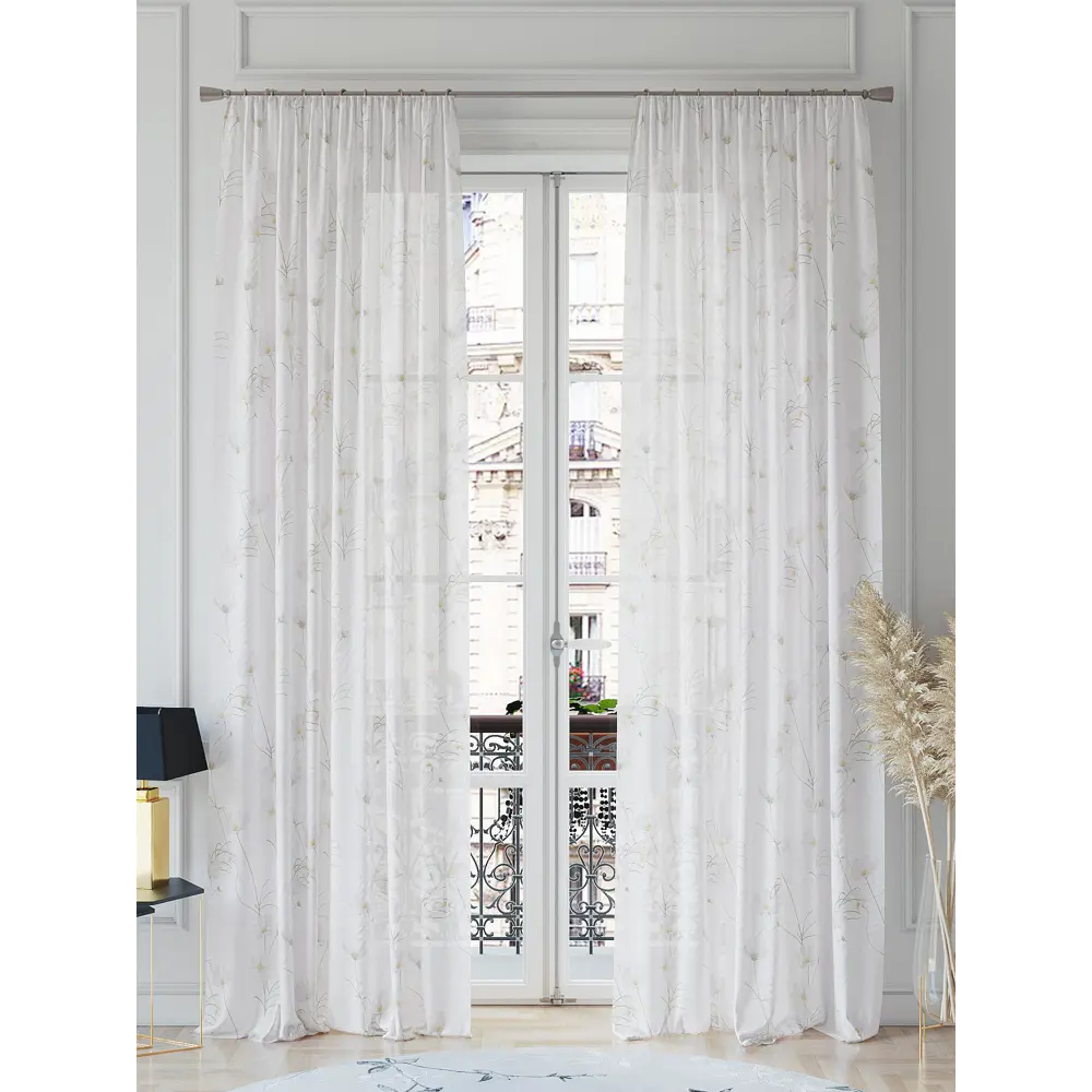 Фото 2 Тюль на ленте Helga Бименсис вуаль 150x260 см цвет белый HH542070