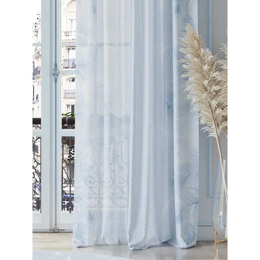 Фото 3 Тюль на ленте Helga Хлорит вуаль 150x260 см цвет голубой HH542098 Фото 3 Тюль на ленте Helga Хлорит вуаль 150x260 см цвет голубой HH542098