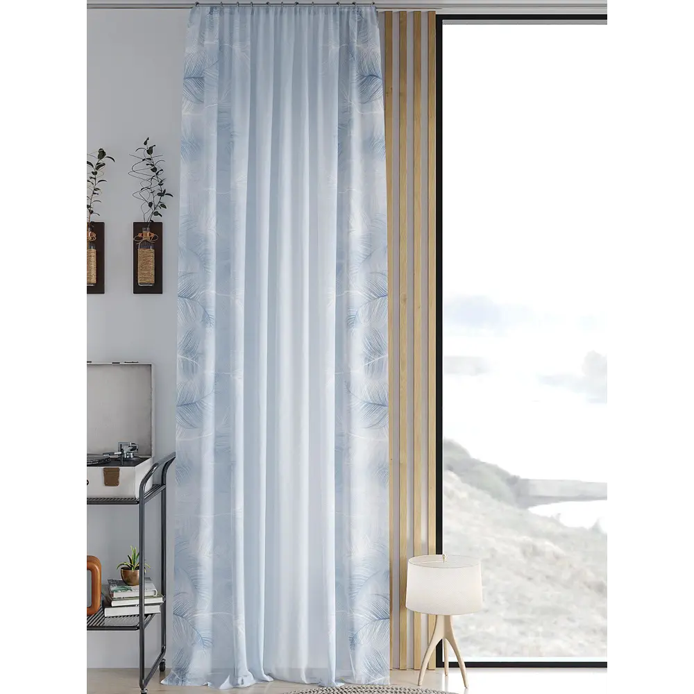 Фото Тюль на ленте Helga Хлорит вуаль 150x260 см цвет голубой HH542098 Фото Тюль на ленте Helga Хлорит вуаль 150x260 см цвет голубой HH542098