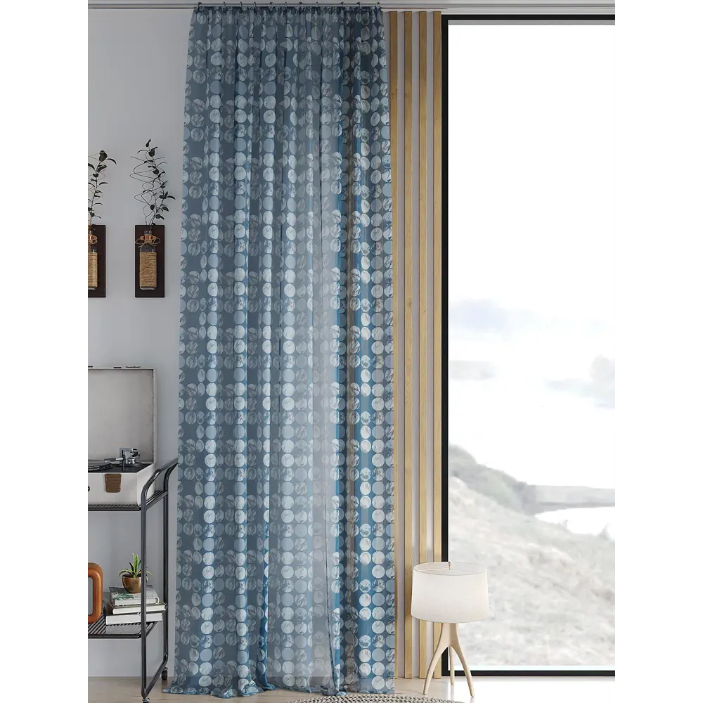 Фото Тюль на ленте Helga Генквирс вуаль 150x260 см цвет синий HH542054 Фото Тюль на ленте Helga Генквирс вуаль 150x260 см цвет синий HH542054