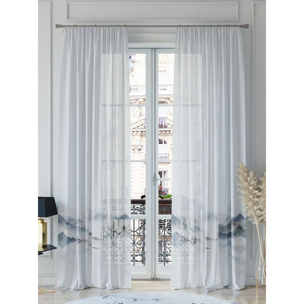 Фото 2 Тюль на ленте Helga Лиргимис вуаль 150x260 см цвет синий HH542180 Фото 2 Тюль на ленте Helga Лиргимис вуаль 150x260 см цвет синий HH542180