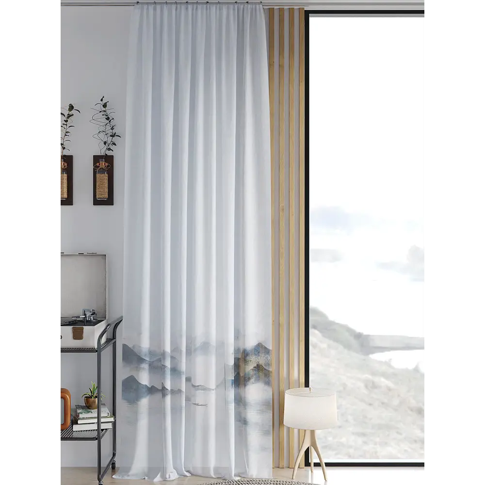 Фото Тюль на ленте Helga Лиргимис вуаль 150x260 см цвет синий HH542180 Фото Тюль на ленте Helga Лиргимис вуаль 150x260 см цвет синий HH542180