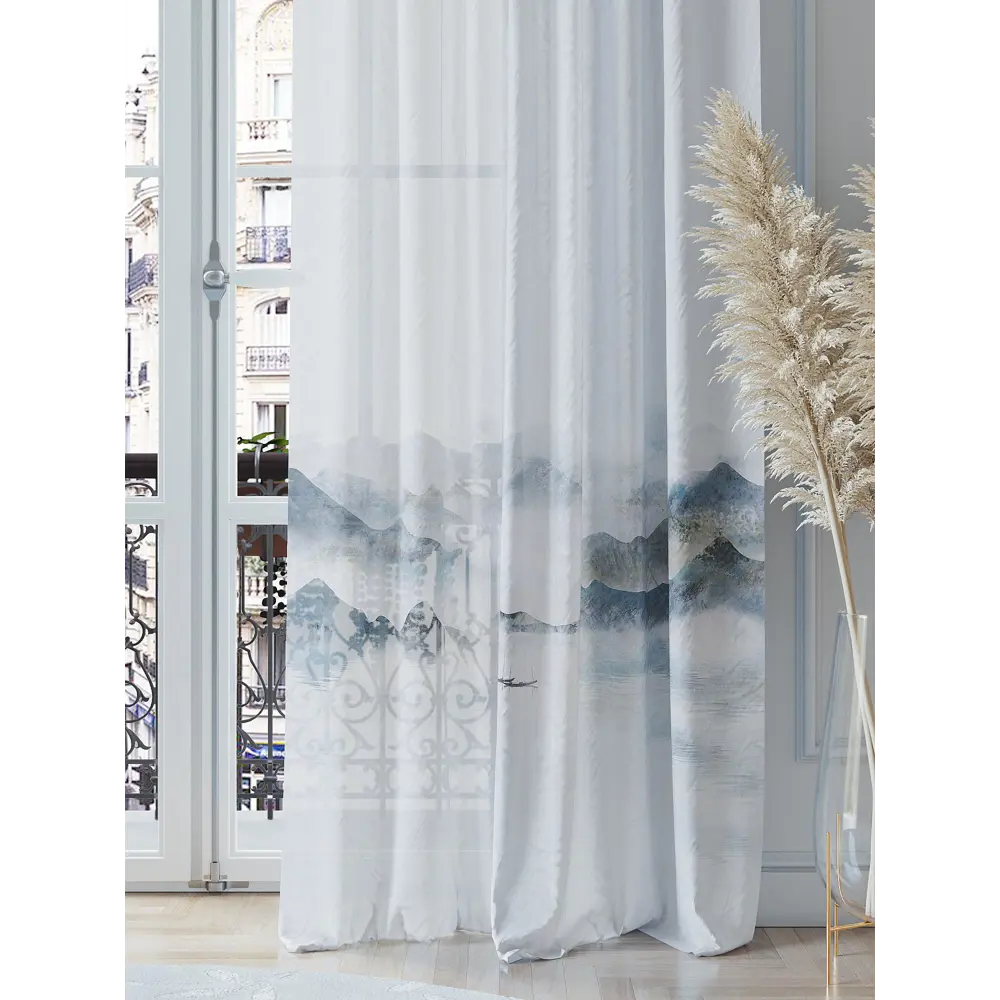 Фото 3 Тюль на ленте Helga Лиргимис вуаль 150x260 см цвет синий HH542180 Фото 3 Тюль на ленте Helga Лиргимис вуаль 150x260 см цвет синий HH542180