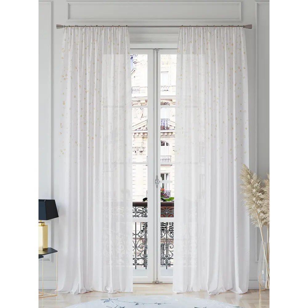 Фото 2 Тюль на ленте Helga Лиркимер вуаль 150x260 см цвет белый HH542129