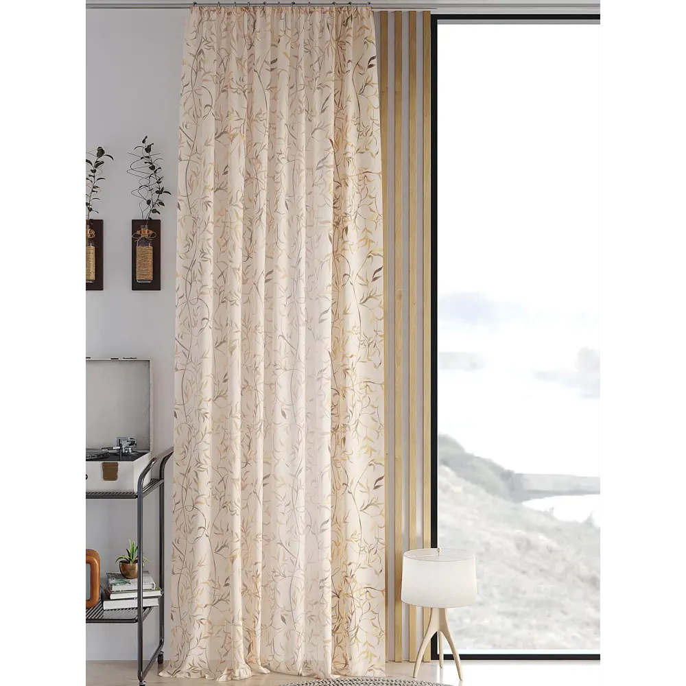 Фото Тюль на ленте Helga Миринсет вуаль 150x260 см цвет коричневый HH542132 Фото Тюль на ленте Helga Миринсет вуаль 150x260 см цвет коричневый HH542132